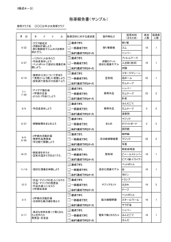 指導報告書（サンプル）