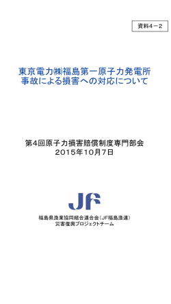 東京電力  福島第一原子力発電所 事故による損害への