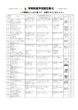 学校給食予定献立表 - 岩沼市立岩沼南小学校