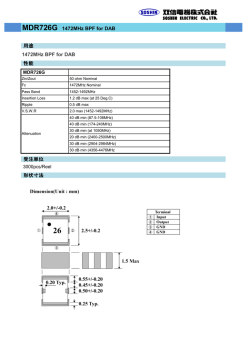 MDR726G 1472MHz BPF for DAB 用途 1472MHz BPF for DAB 性能