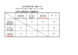 A対B・AB敗者対C・AB勝者対C 2015年MIX大会 A級リーグ