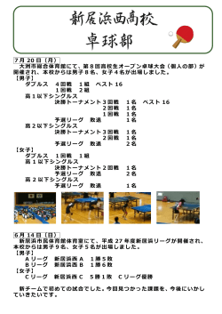 卓球 - 愛媛県立新居浜西高等学校