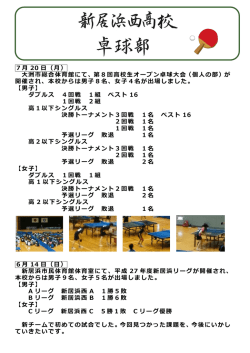 卓球 - 愛媛県立新居浜西高等学校