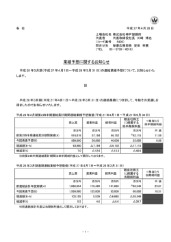 業績予想に関するお知らせ