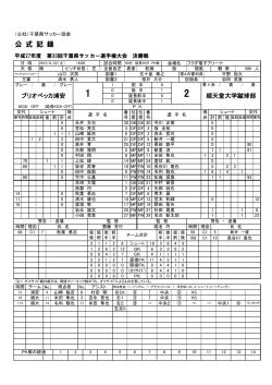 公 式 記 録 - 千葉県サッカー協会