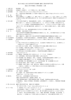 （特命教授）公募 - 鶴岡工業高等専門学校