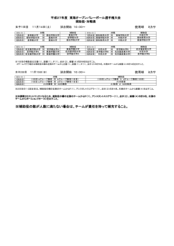 補助役の数が人数に満たない場合は、チームが責任を持って補充すること。