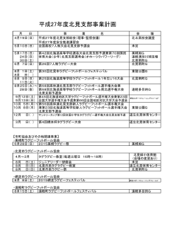 平成27年度北見支部事業計画 - 北海道ラグビーフットボール協会