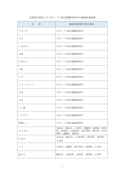 北海道が認定したオホーツク総合振興局管内の地域産業資源