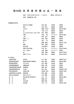 第38回 但 馬 美 術 展 出 品 一 覧 表