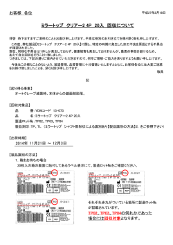 ミラートップの自主回収について