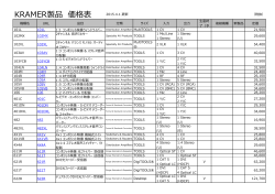 KRAMER製品 価格表