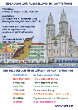 EIN BILDERBUCH &Uuml;BER Z&Uuml;RICH IN ACHT