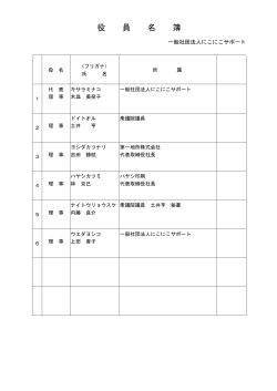 H27年役員名簿 - にこにこサポートへ
