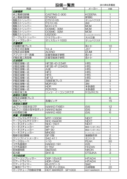 設備一覧表