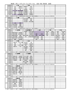 学校会場 試合一覧 7/18更新 - 堺ﾕｰｽｻｯｶｰﾌｪｽﾃｨﾊﾞﾙ IN J