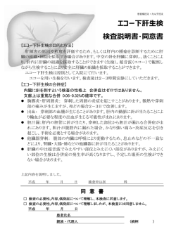 エコー下肝生検 検査説明書・同意書