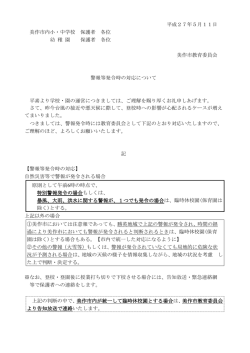 警報等発令時の対応