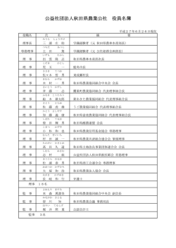 公益社団法人秋田県農業公社 役員名簿