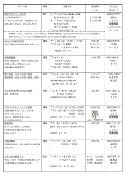 親子スキンシップの会 ベビーマッサージ 集い ① 7/1(水)2(木)10(金
