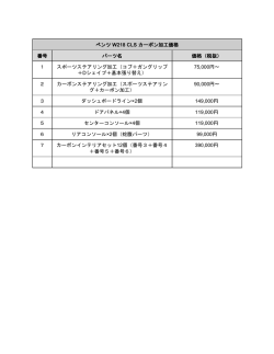 ベンツ W218 CLS カーボン加工価格 番号 パーツ名 価格（税抜） 1