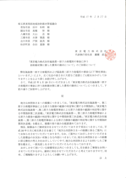 東京電力福島第一原子力発電所の事故に伴う放射線対策に要した費用