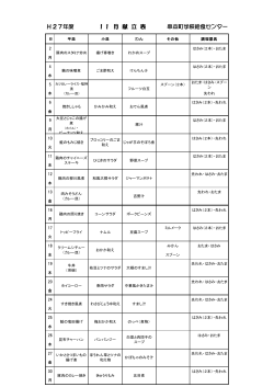 H27年度 串本町学校給食センター 11 月 献 立 表