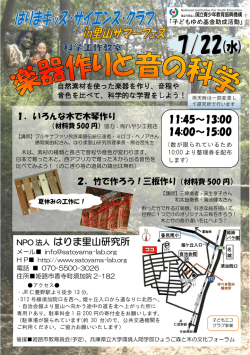 楽器作りと音の科学 - NPO法人はりま里山研究所
