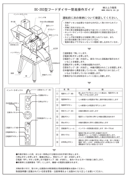 DC-203型フードダイサー簡易操作ガイド