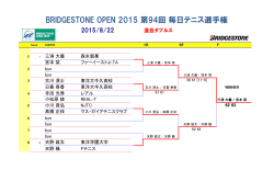 BRIDGESTONE OPEN 2015 第94回 毎日テニス選手権