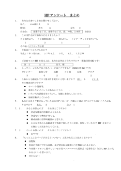 HP アンケート まとめ