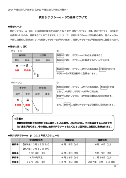 統計リテラシーα・βの履修について