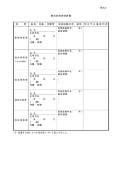 業務実施体制調書