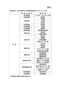 別紙①：新組織体制図