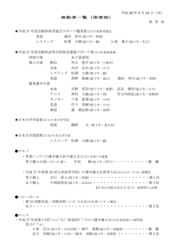 体育部門表彰者一覧 - 宮崎日本大学学園 宮崎日大中学校・高等学校
