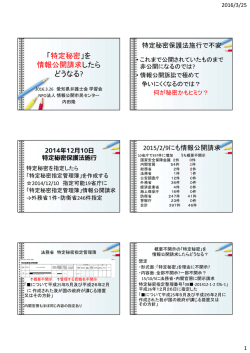 「特定秘密」を 情報公開請求したら どうなる?