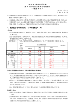 2016 年 総合生活改善 第 4 回中央生活闘争委員会