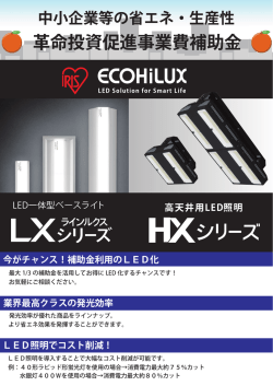 中小企業等の省エネ・生産性 革命投資促進事業費補助金
