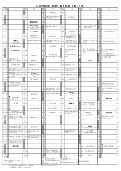 平成28年度（2016） 年間行事予定