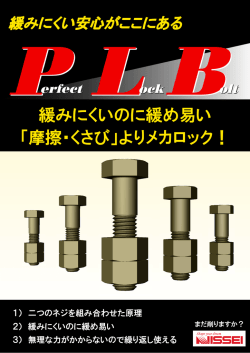 PLBパンフレット(旧版) - パーフェクトロックボルト