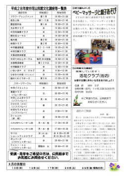 中河公民館報きらめき4月号裏（PDF 308KB）