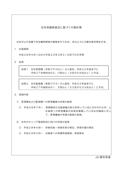 女性活躍推進法に基づく行動計画 JA 愛知信連