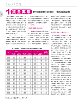 賃金実態／女性の月額平均賃金が過去最高に