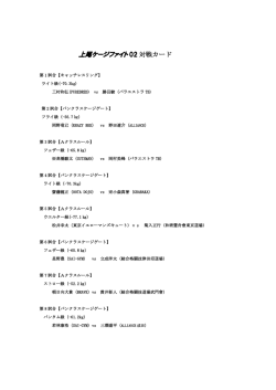上尾ケージファイト 02 対戦カード - Seesaa Wiki（ウィキ）