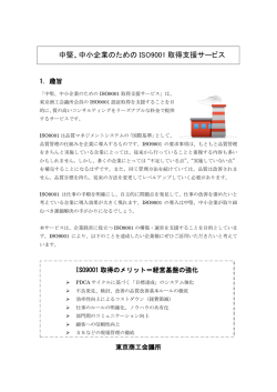 中堅、中小企業のための ISO9001 取得支援サービス