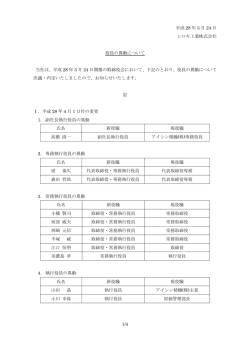 平成 28 年 3 月 24 日 シロキ工業株式会社 役員の異動について 当社は