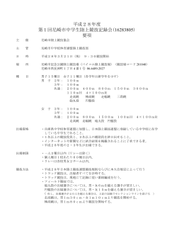 平成28年度 第1回尼崎市中学生陸上競技記録会(16283805) 要項