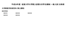 平成28年度 佐賀大学大学院入試第3次学生募集