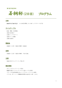 若桐杯(2日目) プログラム
