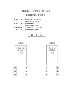 北信越ブロック予選会 日本スポーツマスターズ 2016